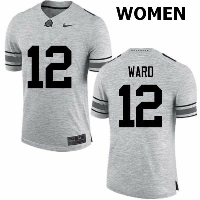 Women's Ohio State Buckeyes #12 Denzel Ward Gray Nike NCAA College Football Jersey Original DOF1644TD